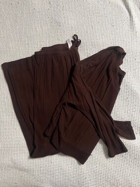 Ribbed Auden Wide Leg Loungewear Set